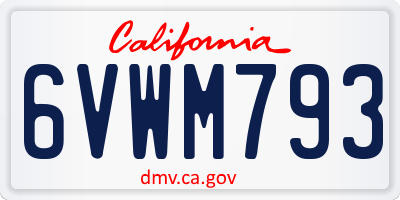 CA license plate 6VWM793