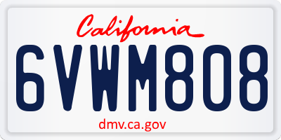 CA license plate 6VWM808