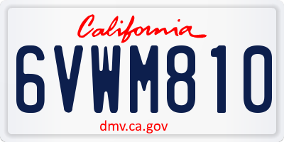 CA license plate 6VWM810