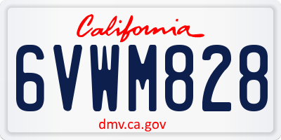 CA license plate 6VWM828