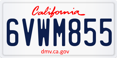 CA license plate 6VWM855