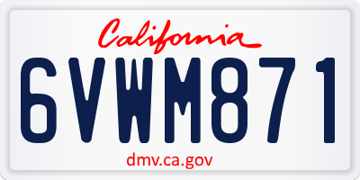 CA license plate 6VWM871