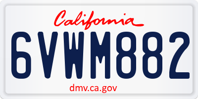 CA license plate 6VWM882