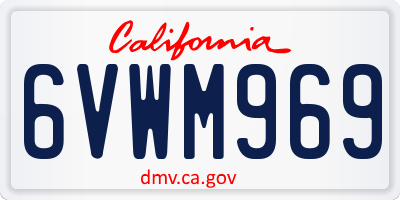 CA license plate 6VWM969