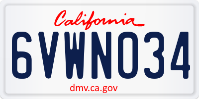 CA license plate 6VWN034