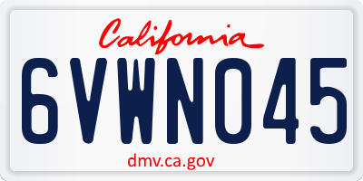 CA license plate 6VWN045