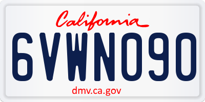 CA license plate 6VWN090