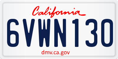 CA license plate 6VWN130