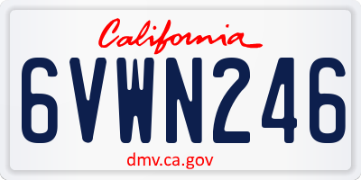 CA license plate 6VWN246