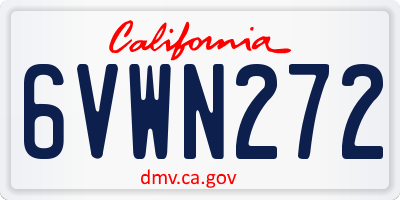 CA license plate 6VWN272