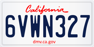 CA license plate 6VWN327