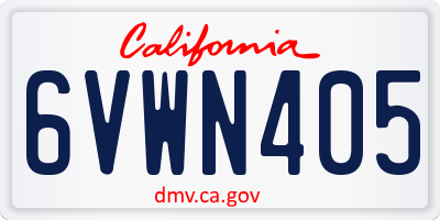 CA license plate 6VWN405