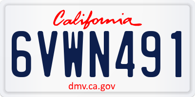 CA license plate 6VWN491