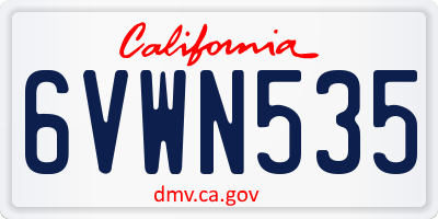 CA license plate 6VWN535