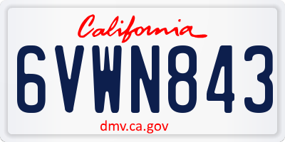 CA license plate 6VWN843