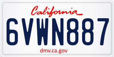 CA license plate 6VWN887