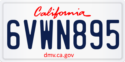 CA license plate 6VWN895