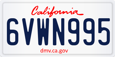 CA license plate 6VWN995