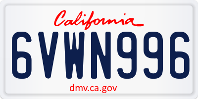 CA license plate 6VWN996