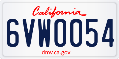 CA license plate 6VWO054