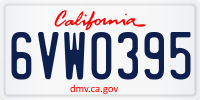 CA license plate 6VWO395