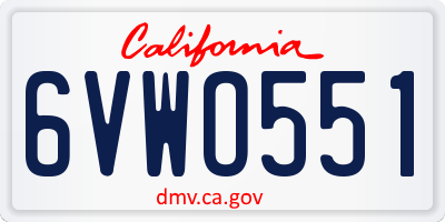 CA license plate 6VWO551