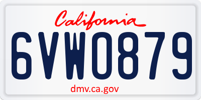 CA license plate 6VWO879