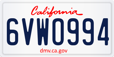 CA license plate 6VWO994