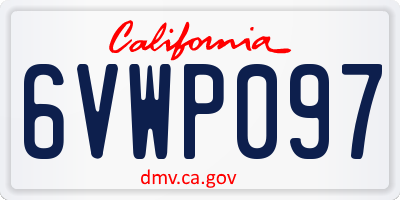 CA license plate 6VWP097