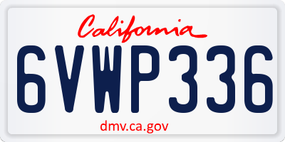 CA license plate 6VWP336