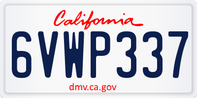 CA license plate 6VWP337