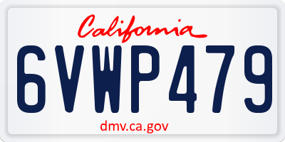CA license plate 6VWP479