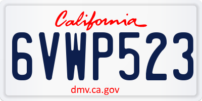 CA license plate 6VWP523