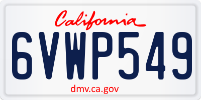 CA license plate 6VWP549