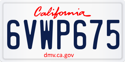 CA license plate 6VWP675