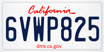 CA license plate 6VWP825
