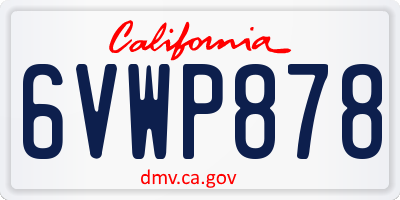 CA license plate 6VWP878