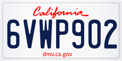 CA license plate 6VWP902