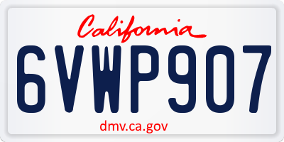CA license plate 6VWP907