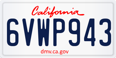 CA license plate 6VWP943