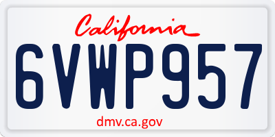 CA license plate 6VWP957