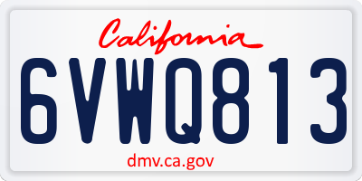 CA license plate 6VWQ813
