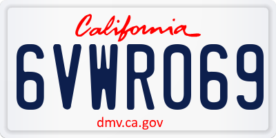 CA license plate 6VWR069