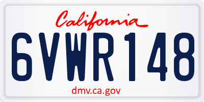 CA license plate 6VWR148