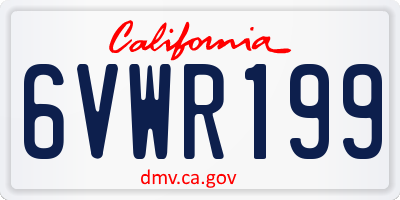 CA license plate 6VWR199
