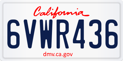 CA license plate 6VWR436