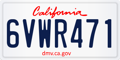 CA license plate 6VWR471
