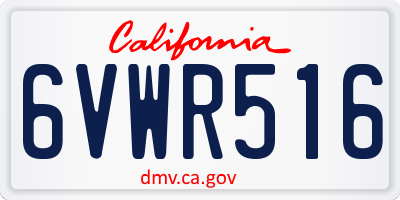CA license plate 6VWR516
