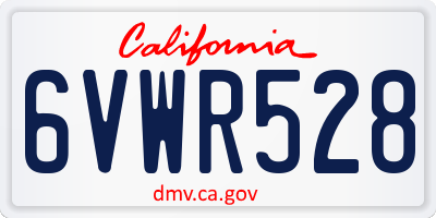 CA license plate 6VWR528