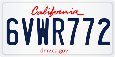 CA license plate 6VWR772